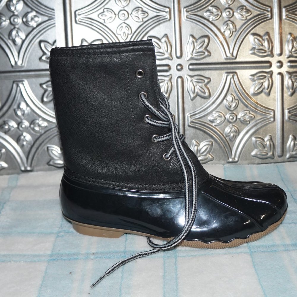Blue Suedeshoes Size 7 Black Suede Outsole Outdoor Flannel Insole Duck Boots - Picture 3 of 9